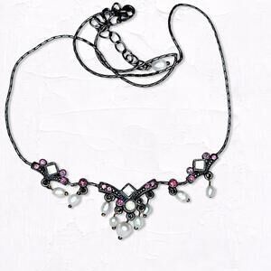 6066. Bronze Faux Pearl Necklace